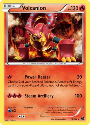 Image of Volcanion 025/114  - Reverse Holofoil XY  Steam Siege - Rare