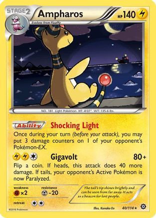 Image of Ampharos 040/114  - Holofoil XY  Steam Siege - Holo Rare