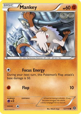 Image of Mankey 052/114  XY  Steam Siege - Common