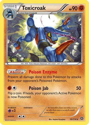 Image of Toxicroak 059/114  - Reverse Holofoil XY  Steam Siege - Rare