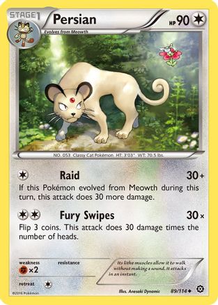 Image of Persian 089/114  - Reverse Holofoil XY  Steam Siege - Uncommon