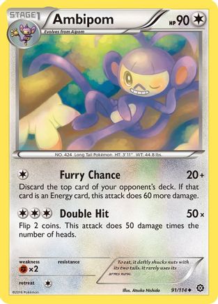 Image of Ambipom 091  - Reverse Holofoil XY  Steam Siege - Uncommon