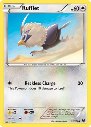 Image of Rufflet 092/114  - Reverse Holofoil XY  Steam Siege - Common