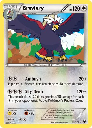 Image of Braviary 093  - Reverse Holofoil XY  Steam Siege - Uncommon