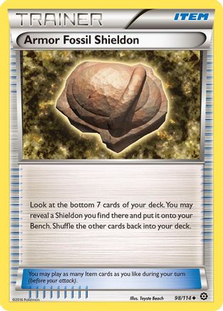 Image of Armor Fossil Shieldon 098/114  - Reverse Holofoil XY  Steam Siege - Uncommon