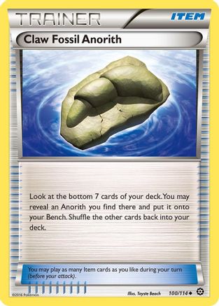 Image of Claw Fossil Anorith 100/114  - Reverse Holofoil XY  Steam Siege - Uncommon