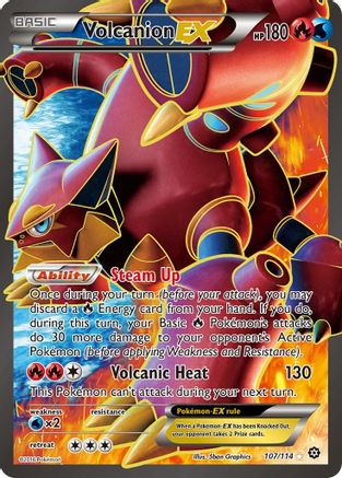Image of Volcanion EX (Full Art) 107/114  - Holofoil XY  Steam Siege - Ultra Rare