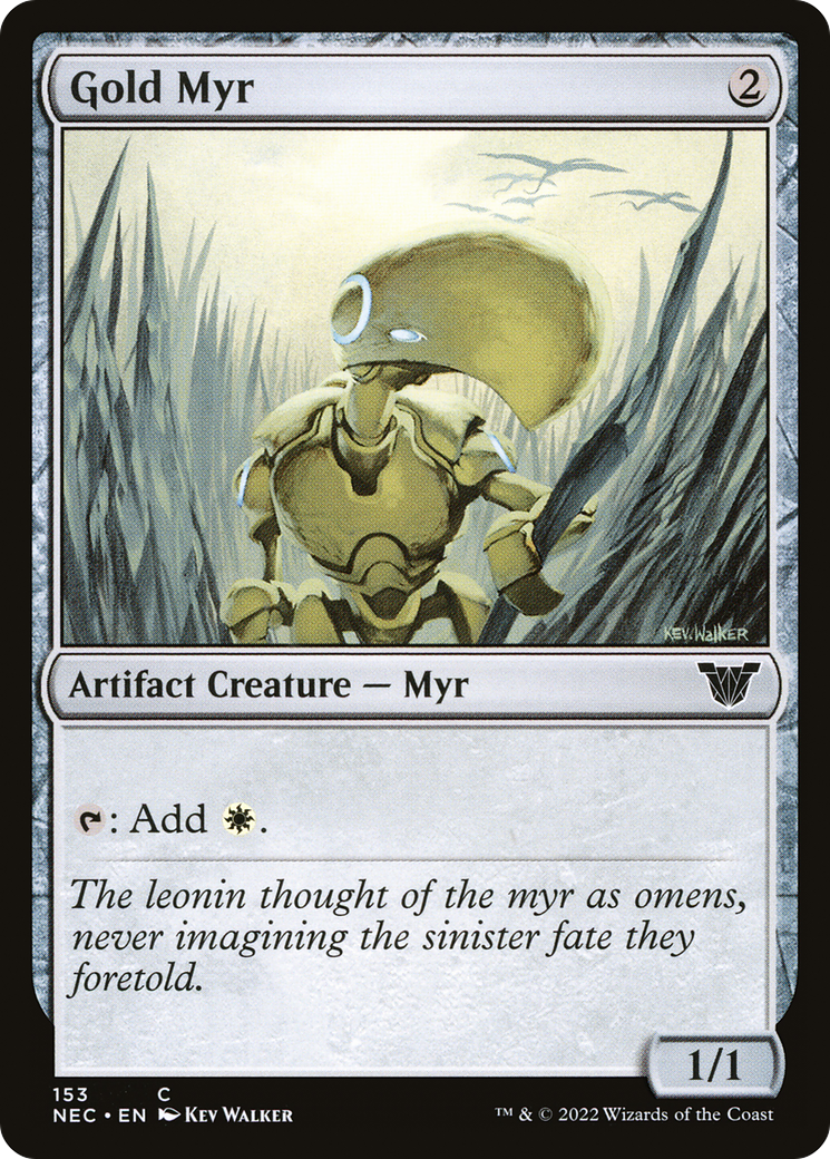 Image of Gold Myr (NEC-153) - Neon Dynasty Commander