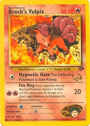 Image of Brock's Vulpix [W Stamped] 037/132  WoTC Promo - Promo