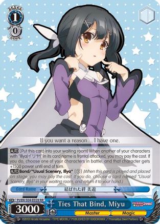 Image of Ties That Bind, Miyu (PI/EN-S04-E028 RR) - Fate/kaleid liner PRISMA ILLYA DX