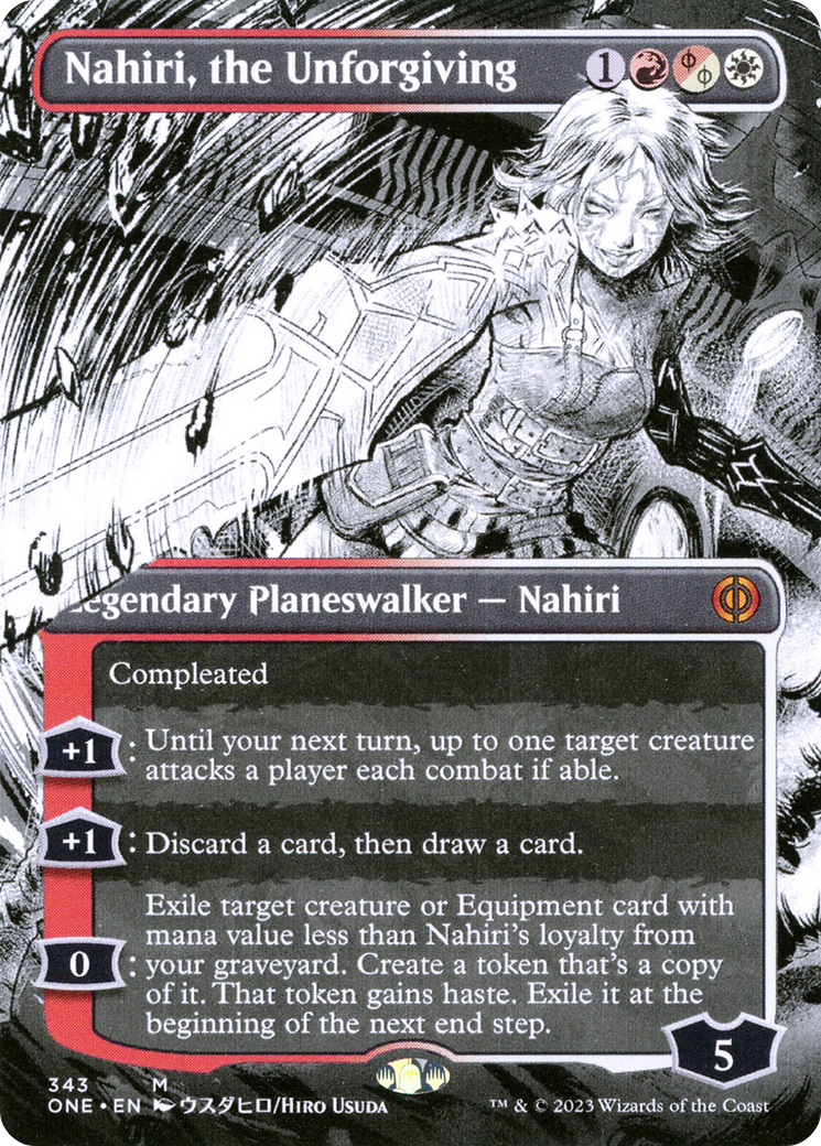 Image of Nahiri, the Unforgiving (Borderless) (ONE-343) - Phyrexia: All Will Be One: (Showcase) (Borderless) Foil