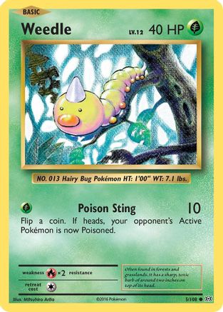 Image of Weedle 005/108  - Reverse Holofoil XY  Evolutions - Common