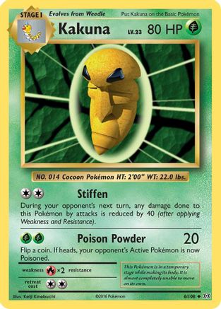Image of Kakuna 006/108  - Reverse Holofoil XY  Evolutions - Uncommon