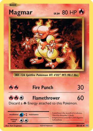 Image of Magmar 020/108  - Reverse Holofoil XY  Evolutions - Uncommon