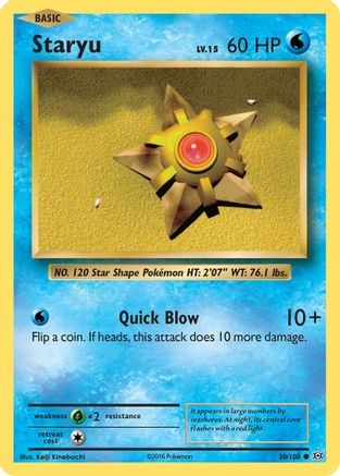 Image of Staryu 030/108  - Reverse Holofoil XY  Evolutions - Common