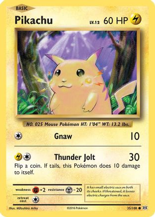 Image of Pikachu 035/108  - Reverse Holofoil XY  Evolutions - Common
