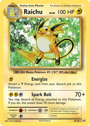 Image of Raichu 036/108  - Holofoil XY  Evolutions - Holo Rare