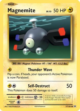 Image of Magnemite 037/108  - Reverse Holofoil XY  Evolutions - Common