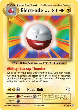 Image of Electrode 040/108  - Reverse Holofoil XY  Evolutions - Rare