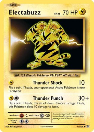 Image of Electabuzz 041/108  - Reverse Holofoil XY  Evolutions - Common