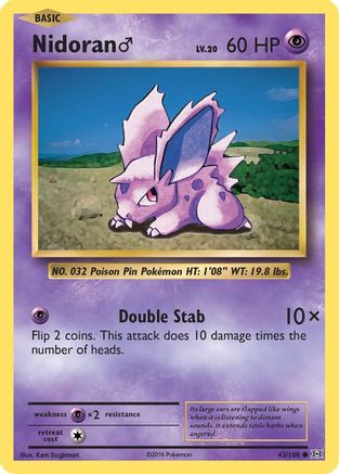 Image of Nidoran M 043/108  XY  Evolutions - Common