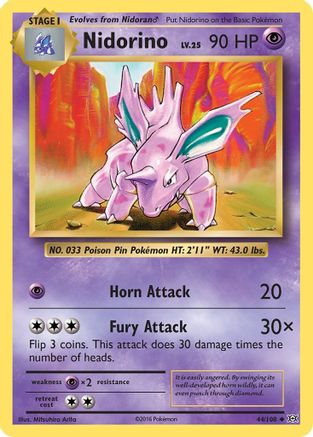 Image of Nidorino 044/108  XY  Evolutions - Uncommon