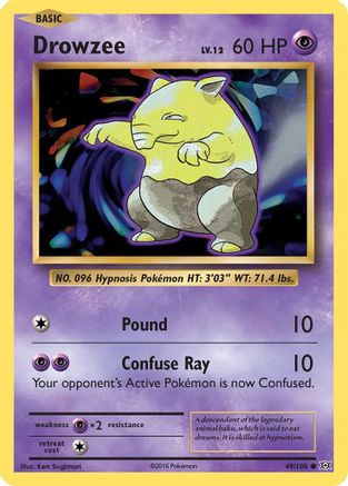 Image of Drowzee 049/108  - Reverse Holofoil XY  Evolutions - Common