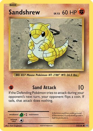Image of Sandshrew 054/108  XY  Evolutions - Common