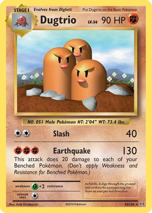 Image of Dugtrio 056/108  - Reverse Holofoil XY  Evolutions - Rare