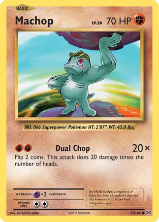 Image of Machop 057/108  - Reverse Holofoil XY  Evolutions - Common