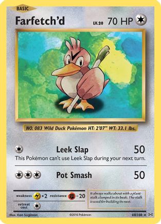 Image of Farfetch'd 068/108  - Reverse Holofoil XY  Evolutions - Rare