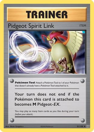 Image of Pidgeot Spirit Link 081/108  - Reverse Holofoil XY  Evolutions - Uncommon