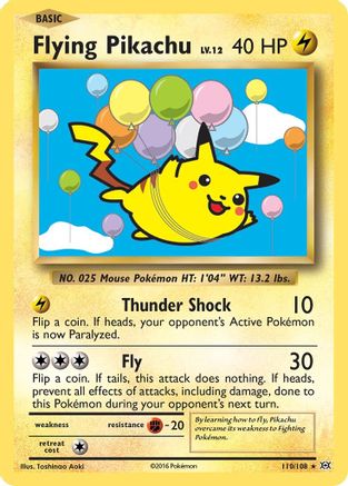 Image of Flying Pikachu 110/108  XY  Evolutions - Secret Rare