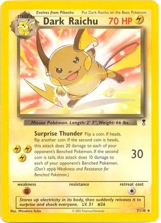 Image of Dark Raichu 007/110  Deck Exclusives - Rare