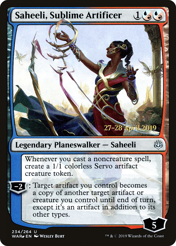 Image of Saheeli, Sublime Artificer (PRE-234) - War of the Spark Promos Foil