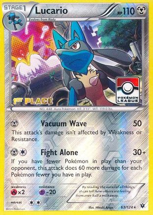 Image of Lucario 063/124  - Reverse Holofoil League & Championship Cards - Promo