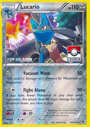 Image of Lucario (Pokemon League) [2nd Place]/124  - Reverse Holofoil League & Championship Cards - Promo