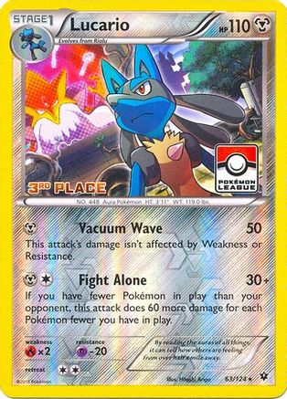 Image of Lucario (Pokemon League) [3rd Place] 063/124  - Reverse Holofoil League & Championship Cards - Promo