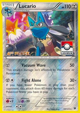 Image of Lucario (Pokemon League) [4th Place] 063/124  - Reverse Holofoil League & Championship Cards - Promo