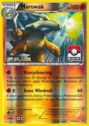 Image of Marowak (Pokemon League) [1st Place] 078/162  - Reverse Holofoil League & Championship Cards - Promo