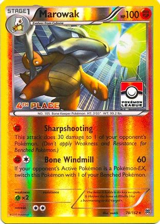 Image of Marowak (Pokemon League) [4th Place] 078/162  - Reverse Holofoil League & Championship Cards - Promo