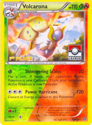 Image of Volcarona 015/114  - Reverse Holofoil League & Championship Cards - Promo