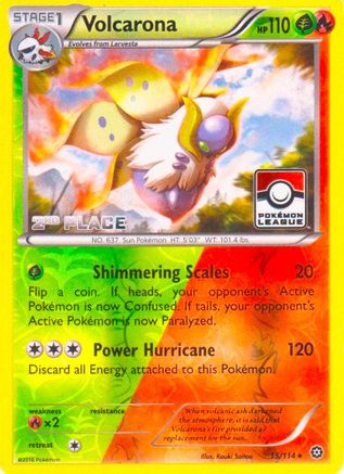 Image of Volcarona 015/114  - Reverse Holofoil League & Championship Cards - Promo