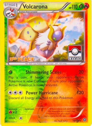 Image of Volcarona 015/114  - Reverse Holofoil League & Championship Cards - Promo
