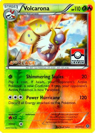 Image of Volcarona 015/114  - Reverse Holofoil League & Championship Cards - Promo