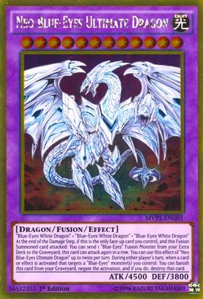 Image of Neo Blue-Eyes Ultimate Dragon (MVP1-ENG01) - The Dark Side of Dimensions Movie Pack: Gold Edition 1st Edition