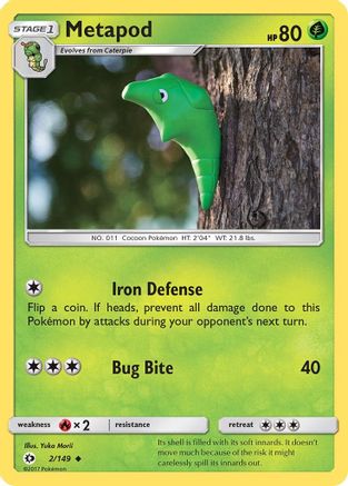 Image of Metapod 002/149  SM Base Set - Uncommon