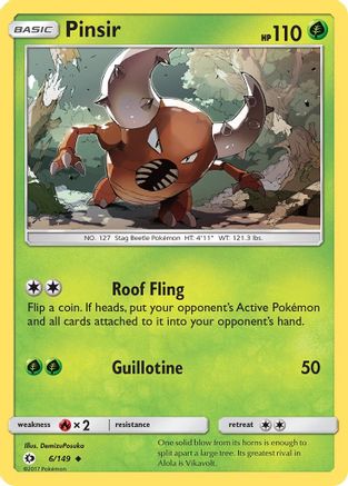 Image of Pinsir 006/149  - Reverse Holofoil SM Base Set - Uncommon