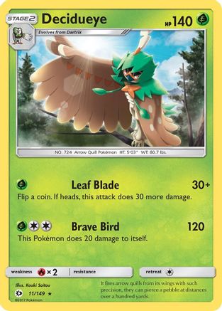 Image of Decidueye 011/149  - Reverse Holofoil SM Base Set - Rare