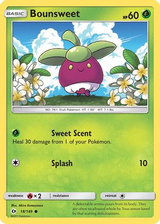 Image of Bounsweet 018/149  - Reverse Holofoil SM Base Set - Common